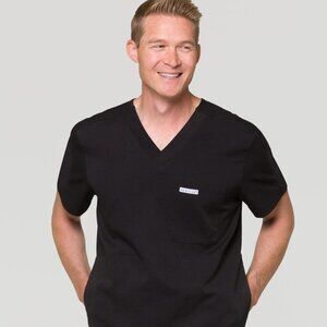 Perilla Black Isaac Scrub Hospital Doctors Medical Nurses Zipper Pockets Small